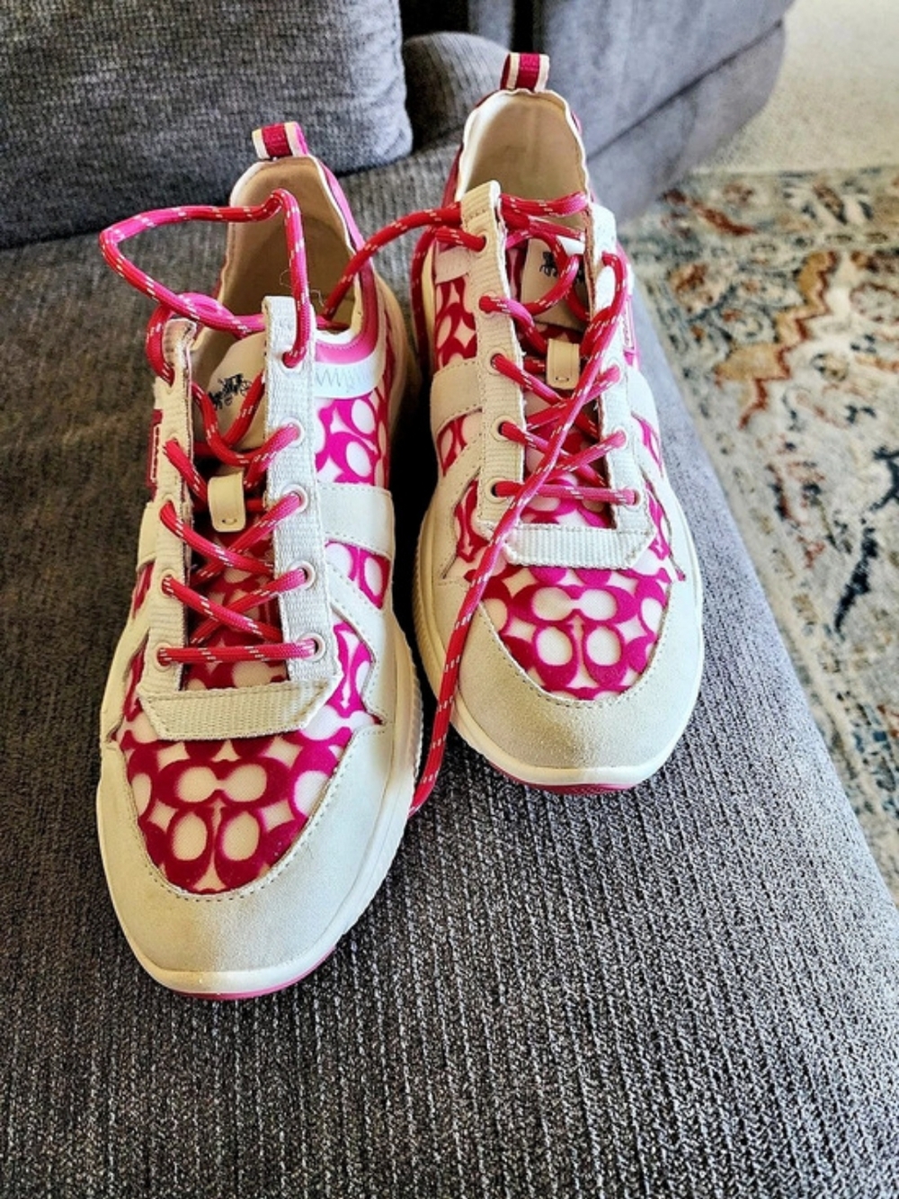 Coach C143 Runner Women's Pink & White Sneakers